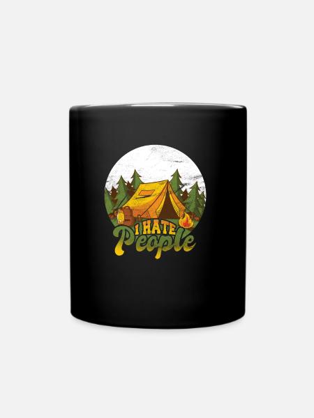 I hate people camping camper camping - Full Colour Mug - black