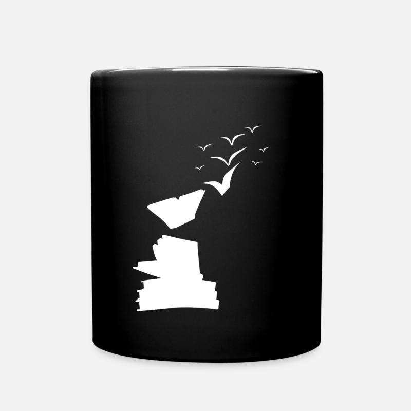 Bücher zu Vögel - Tasse einfarbig - Schwarz