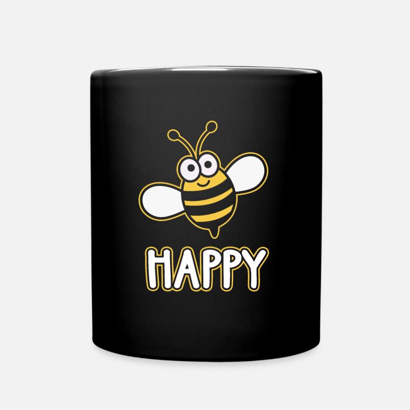 Bee happy - Mug uni - noir