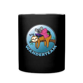 Wanderteam Wandern Faultier - Tasse einfarbig - Schwarz - Vorne
