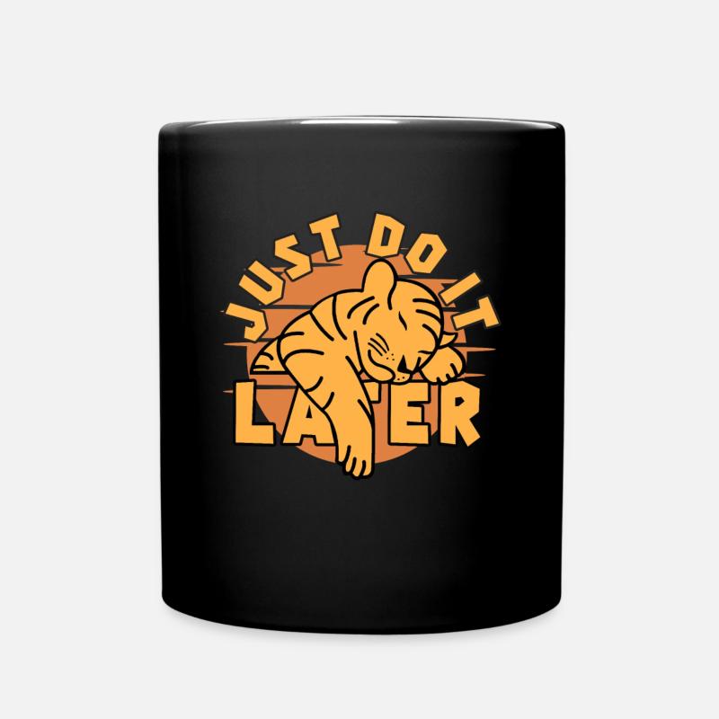Just do it later Tiger - Full Colour Mug - black