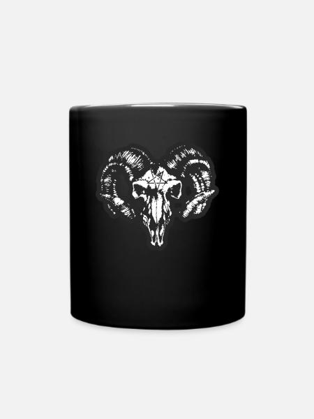 Bock chèvre metal avec pentagramme idée cadeau - Mug uni - noir