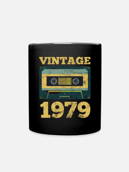 Vintage 1979 Retro Geburtsjahr Geburtstagsgeschenkidee - Tasse einfarbig - Schwarz