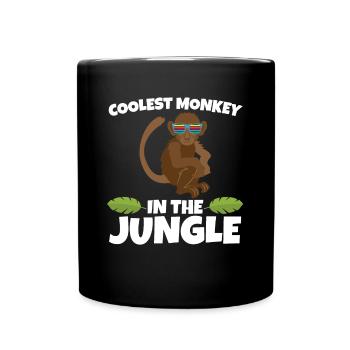 COOLEST MONKEY IN THE JUNGLE APE gift theme - Full Colour Mug - black - Front