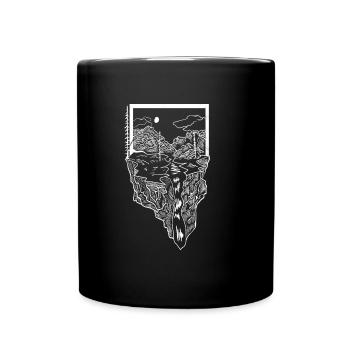 mountains camping camping hiking gift - Full Colour Mug - black - Front