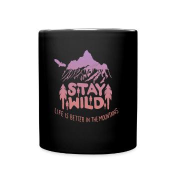 Hiking forest mountains - Full Colour Mug - black - Front