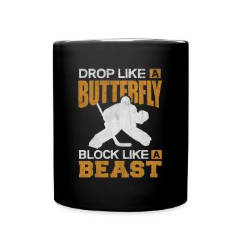 Hockey Golie Shirt Block comme un cadeau de hockey Beast - Mug uni - noir - Devant