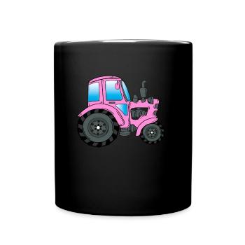 Traktor Trekker Traktorfahrer - Tasse einfarbig - Schwarz - Vorne