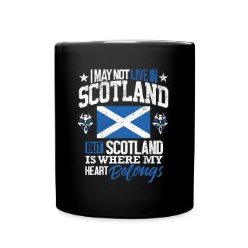 Drapeau de l’Écosse T-Shirt Mon cœur appartient écossais - Mug uni - noir - Devant