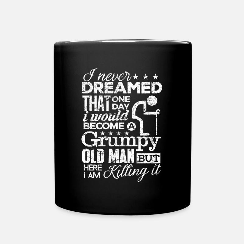 Grumpy Old Man TShirt Funny Saying Grandpa Gift - Full Colour Mug - black