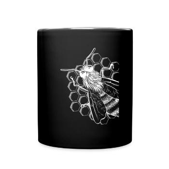 Abeille apiculteur cadeau motif miel - Mug uni - noir - Devant