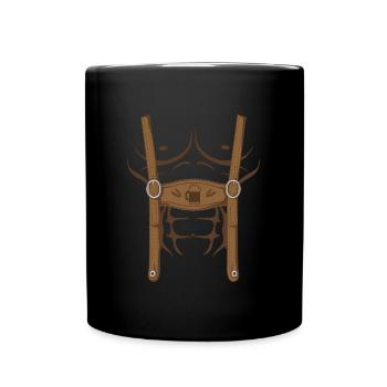 leather pants for bodybuilders and athletes - Full Colour Mug - black - Front