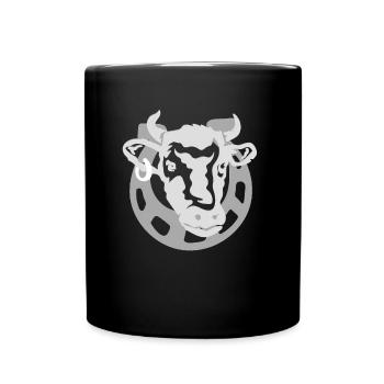 Vache t shirt - Mug uni - noir - Devant