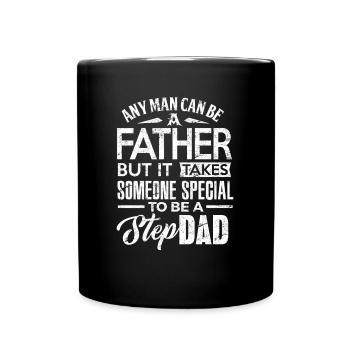 Step Dad Shirt Any Man Be Father Step Dad Gift - Full Colour Mug - black - Front