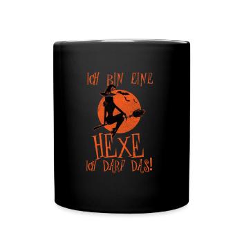 Ich bin eine Hexe ich darf das - Tasse einfarbig - Schwarz - Vorne