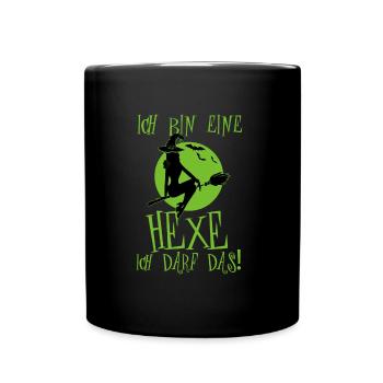 Ich bin eine Hexe ich darf das - Tasse einfarbig - Schwarz - Vorne