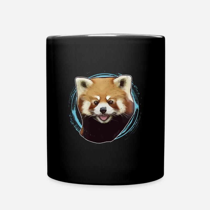 laughing red panda asia China - Full Colour Mug - black