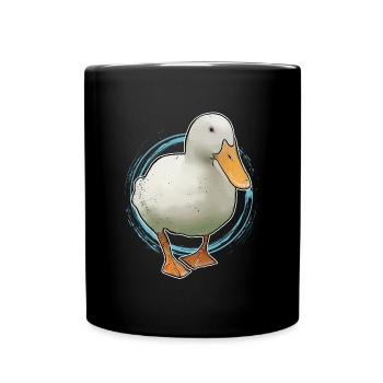oie drôle avec oiseau - Mug uni - noir - Devant