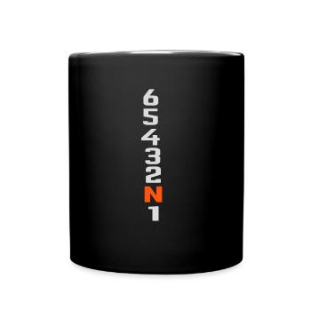 Motorrad Gangschaltung - Tasse einfarbig - Schwarz - Vorne