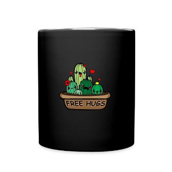 Free hugs Kaktus - Tasse einfarbig - Schwarz - Vorne