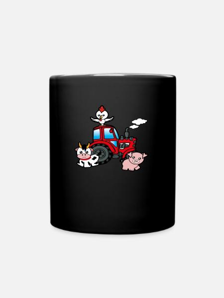 Traktor Traktoren Geschenk Farm - Tasse einfarbig - Schwarz