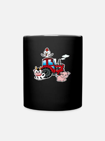 Traktor Farm - Tasse einfarbig - Schwarz