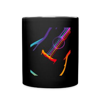 Farbverlauf Akustische Gitarre - Tasse einfarbig - Schwarz - Vorne