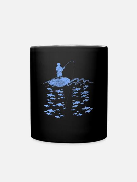Angeln Fische - Tasse einfarbig - Schwarz