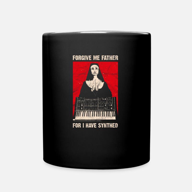 Synthed Vintage Synthesizer Analog Synth Retro - Tasse einfarbig - Schwarz