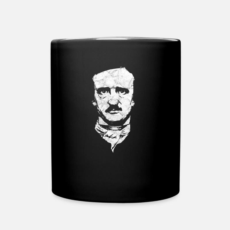 Edgar Allan Poe Gothic Raven Nevermore English - Full Colour Mug - black