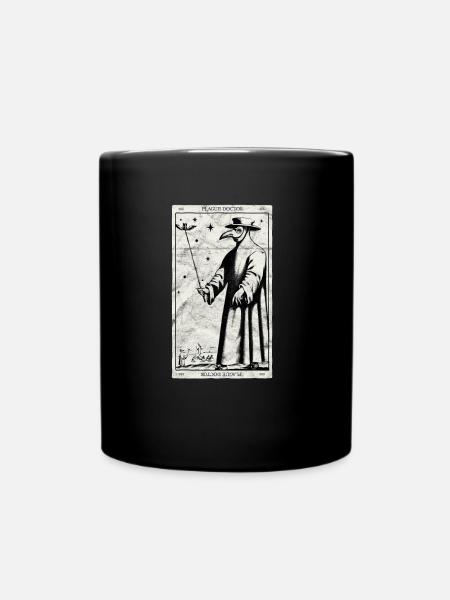 Pest Doktor Okkulter Schwarzer Tod Tarot Karte - Tasse einfarbig - Schwarz