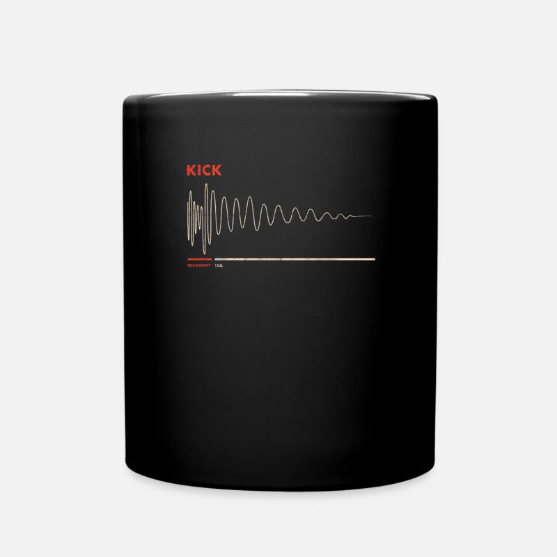KICK Snare Clap DAW Producer Audiowave DJ Drum - Full Colour Mug - black
