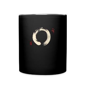 Buddhism Meditation Yoga Bonsai Zen Enso Circle - Full Colour Mug - black - Front