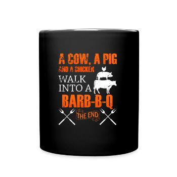 Barbecue BBQ Grillen - Tasse einfarbig - Schwarz - Vorne