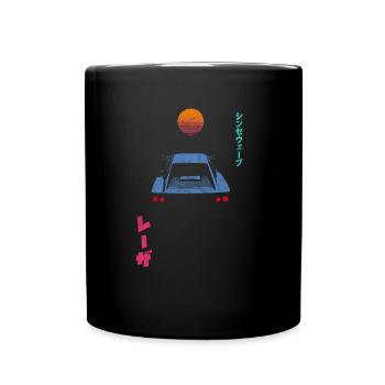 Synthwave Retrowave Esthétique Vintage Japonais - Mug uni - noir - Devant