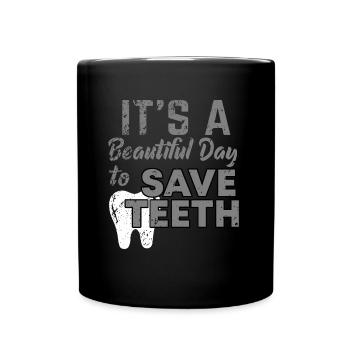 Cadeau de dentiste - Mug uni - noir - Devant