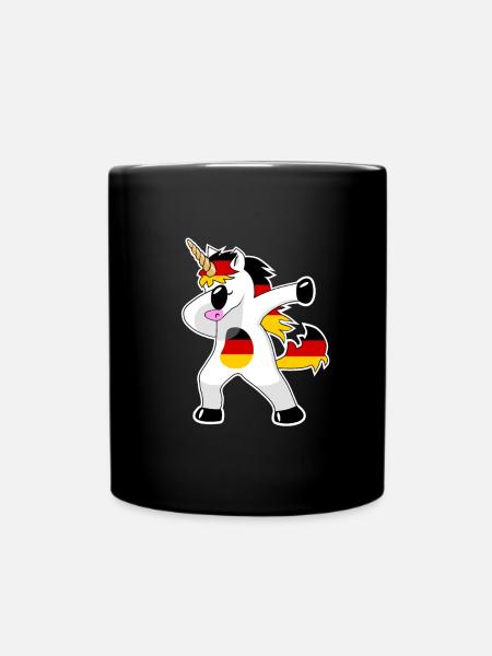 Einhorn Deutschland Fußball Europameisterschaft - Tasse einfarbig - Schwarz