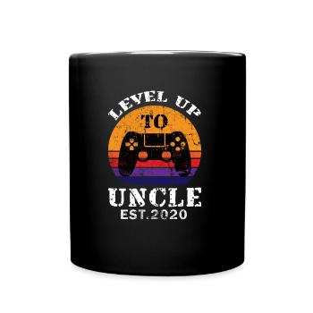 Level up to Uncle Expectcoming Uncle Saying - Full Colour Mug - black - Front