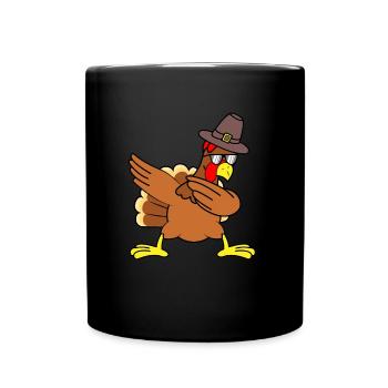 Turkey Thanksgiving Dab Dabbing - Full Colour Mug - black - Front