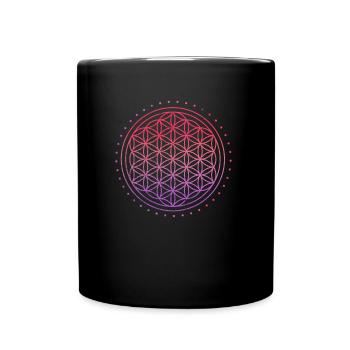 Sacred Geometry Flower of Life - Psychedelic - Full Colour Mug - black - Front
