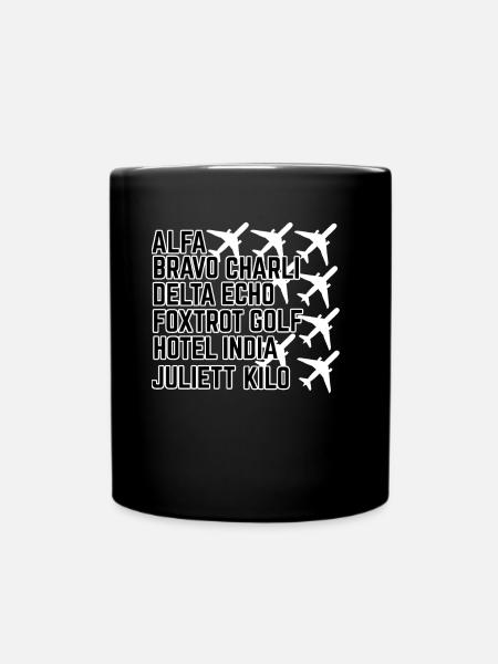 Pilot pilot alphabet - Full Colour Mug - black