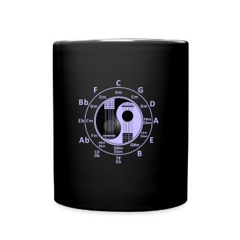 Guitar Quintenzirkel Chords - Full Colour Mug - black - Front