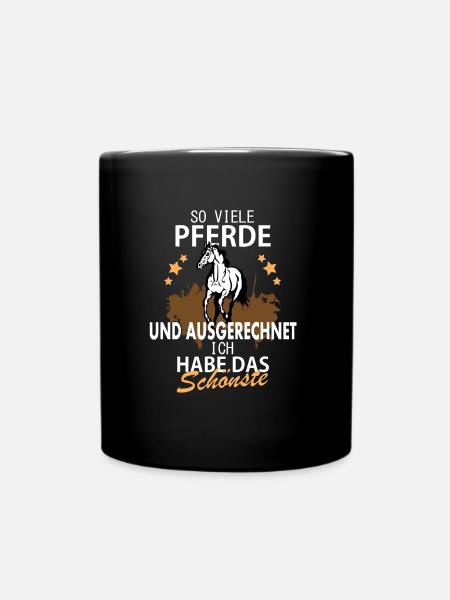 Pferde Spruch - Tasse einfarbig - Schwarz