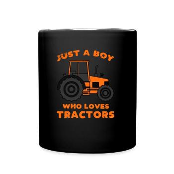 Traktor Jungen Traktoren Spruch Geschenk - Tasse einfarbig - Schwarz - Vorne