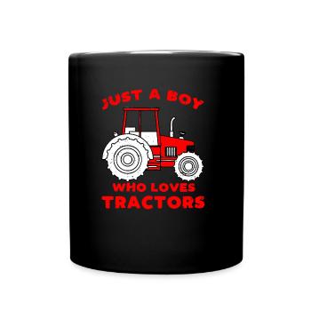 Seulement un garçon qui aime les tracteurs - Mug uni - noir - Devant