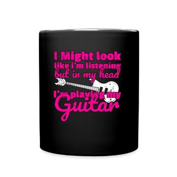 Guitariste guitare - Mug uni - noir - Devant