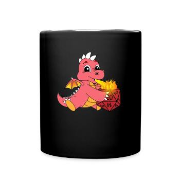 Cube dice game Dragon - Full Colour Mug - black - Front