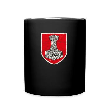 Mjolnir Thors Hammer Norse Mythology Viking Odin - Full Colour Mug - black - Front