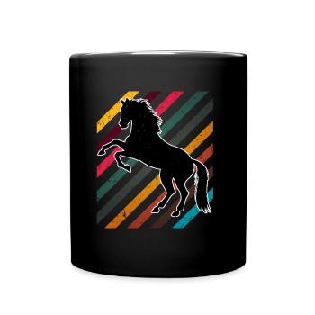 Chevaux de cheval Vintage - Mug uni - noir - Devant