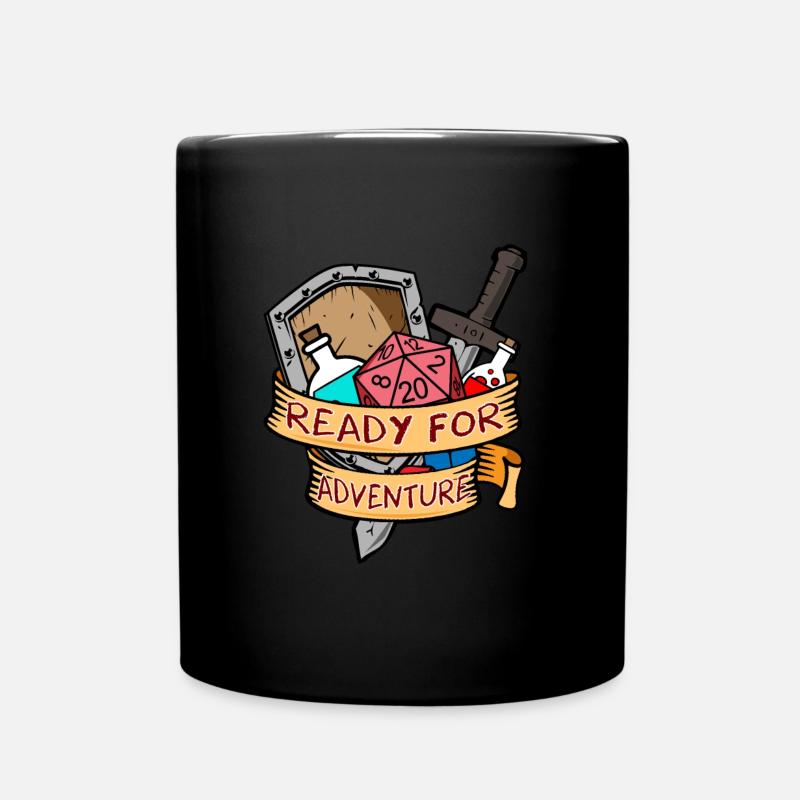 Abenteuer Spiel Brettspiel Würfelspiel - Tasse einfarbig - Schwarz